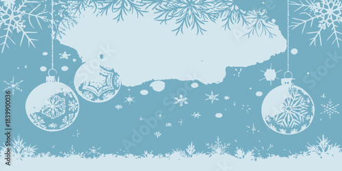 Christmas Icy blue to white gradient winter vector with floating frost particles, cool and crisp background