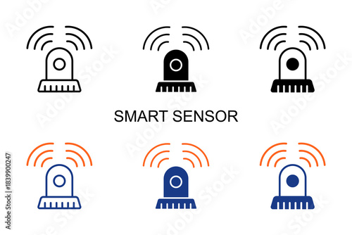 Smart Sensor Icon Multi Style Vector Illustration