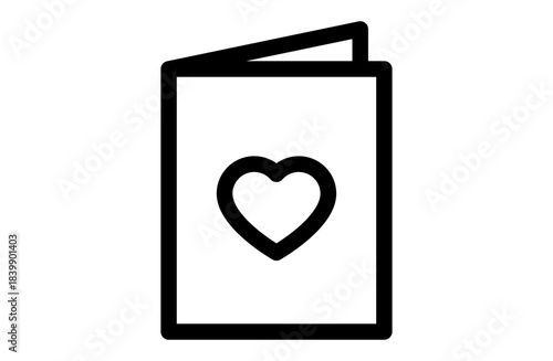 Message Card with Heart Line Icon