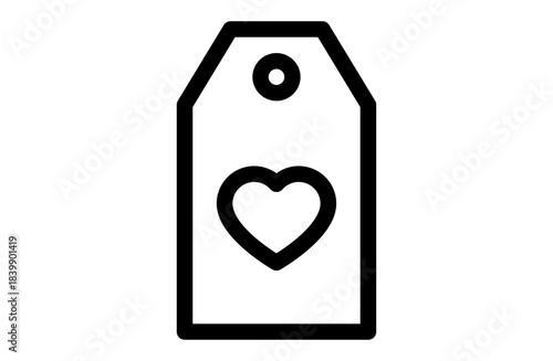 Heart Tag Line Icon