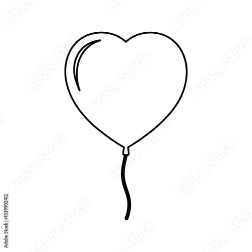 Floating Heart Balloons Illustration in Modern Vector Style.