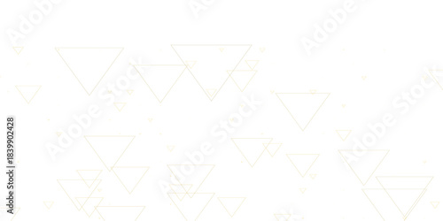 Abstract geometric pattern with triangle, lines and stripes on white background. A seamless vector background. Graphic modern pattern. White and gold pattern.