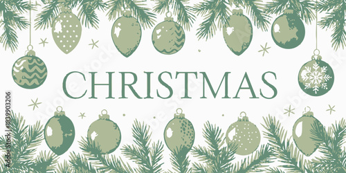Christmas vector design with a pure white background, featuring subtle festive elements and clean typography for a modern holiday look.