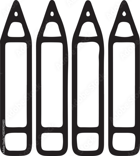 pencil line icon set