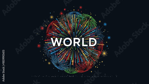 World Illustration: A captivating graphic showcasing a stylized depiction of the world, rendered with vibrant colors and intricate details, symbolizing global unity and interconnectedness.