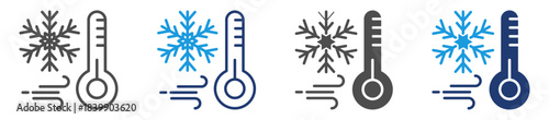 cold icon set with multiple style