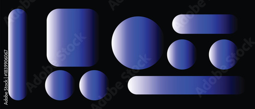 Blue And White Gradient Shapes With Rounded Corners Keywords: shape, gradient, blue, white