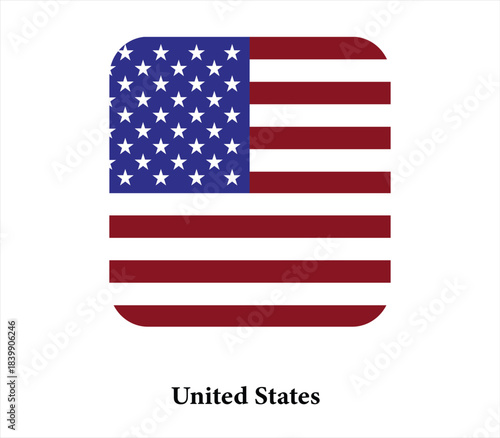 United States flag icon simple vector illustration