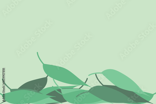 Abstract grounded leaf cluster vector — decorative botanical digital wallpaper (for decorative digital use only)