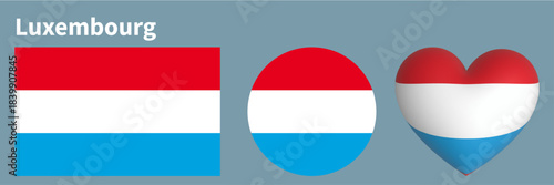 Bild auf Leinwand set flag of Luxembourg icon vector illustration