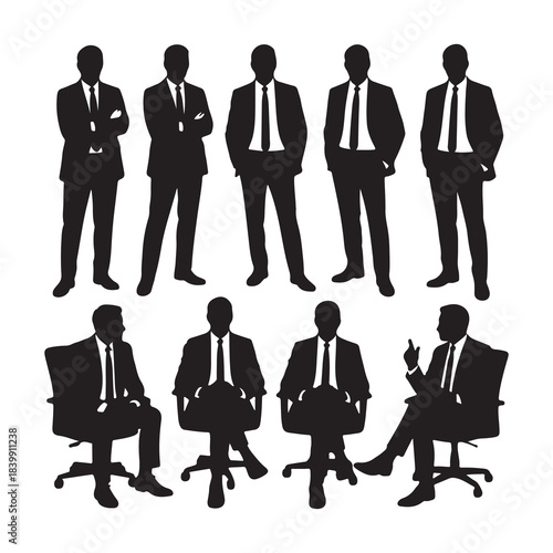 Businessmen and Executive Silhouettes Set