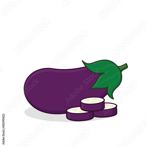 Purple eggplant. egg plant. slice eggplant