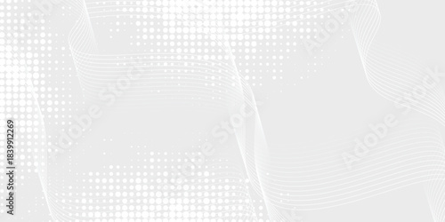 Futuristic gray white abstract background. shining wave lines pattern. vector banner modern design eps10