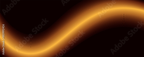 Modern dark abstract background with glowing orange curved wave lines creating a dynamic futuristic light effect. for technology themes, presentations, banners, and stylish digital graphic projects.