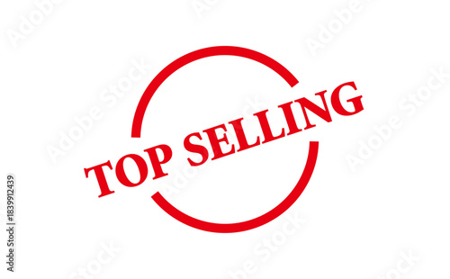 TOP SELLING - TOP SELLING text written on Red Rubber Stamp 
