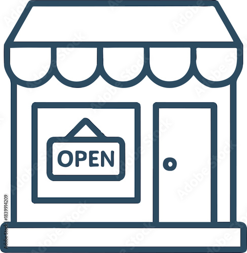Open Store Sign Icon for Retail Business.eps