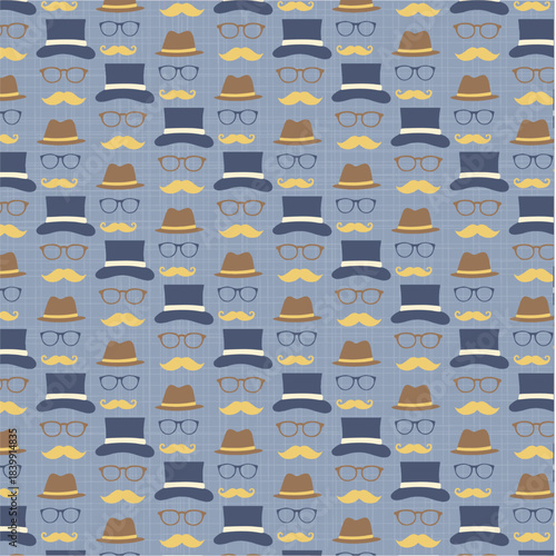 Dapper Gentleman's Accessories Repeat Pattern