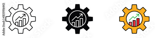Productivity icon vector. business process improvement and upward trend analysis symbol. vector illustration.
