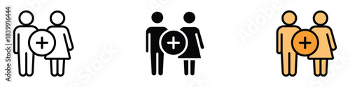 Partnership icon vector. relationship expansion, new user registration symbol. vector illustration.