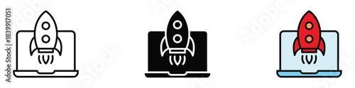 Startup icon vector. startup success and rapid growth symbol. vector illustration.