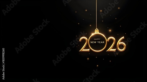 2026 Happy New Year Background Design. Greeting Card, Banner, Poster. Vector Illustration