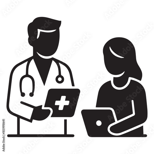 Telehealth Secure Doctor Patient Encrypted Call Vector