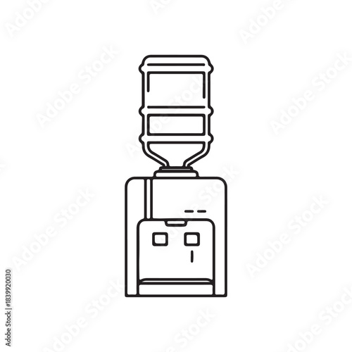Water dispenser icon in line style icon, isolated on white background
