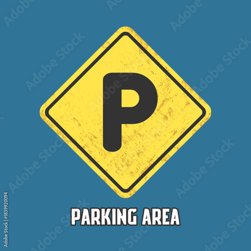 Parking Area, Road Sign With Text