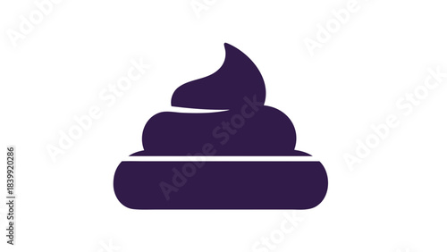 Stylized Purple Excrement Icon Against Black Background Isolated Vector Illustration