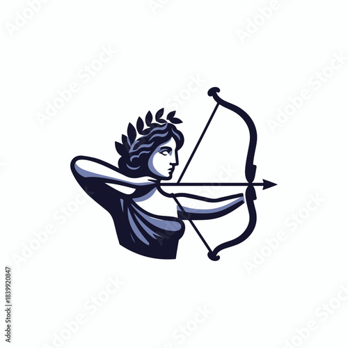 Artemis Archer Olympian Goddess Logo