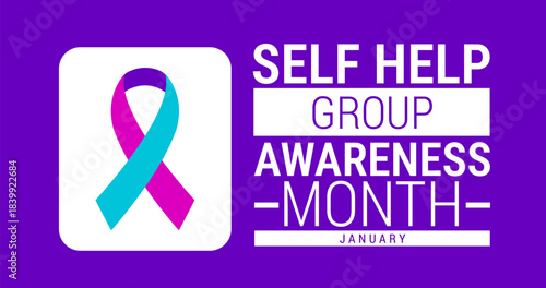 Self Help Group Awareness Month background, banner, card or poster design template is observed every year during January, to raise awareness about the mission. Vector illustration.