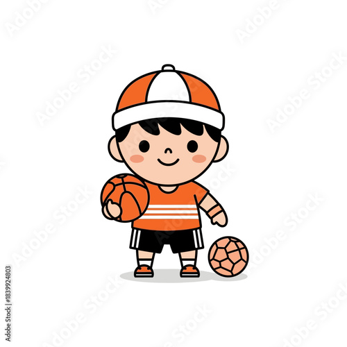 Animated young sportsman displaying athletic prowess and enthusiasm with joyful expression