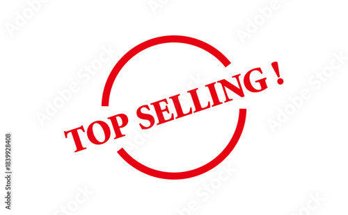 TOP SELLING ! - TOP SELLING ! text written on Red Rubber Stamp 
