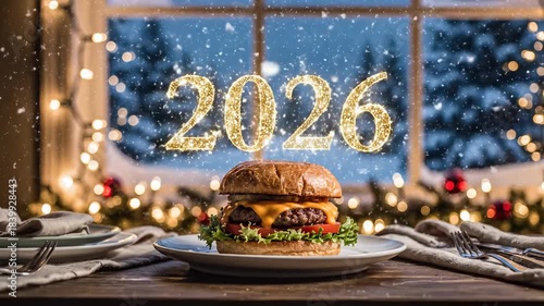 New Year 2026 United States Hamburger Christmas VFX Video