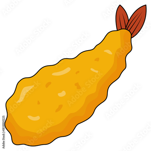 vector illustration of ebi furai tempura 