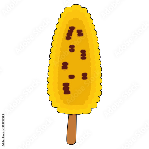 grilled corn illustration 