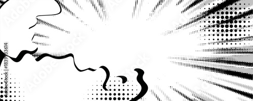 Comic radial explosion lines with speed effect for comic books. Superhero action, explosion background, manga speed frame, vector illustration