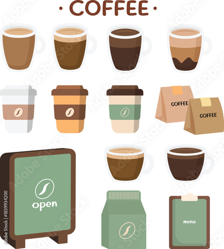 Set-coffee coffee-elements