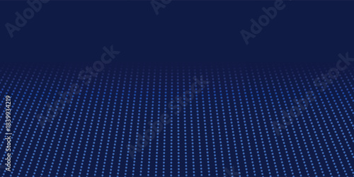 Abstract floor technology background with blue led light. Tech metaverse concept.