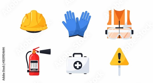 Occupational Safety and Health (OSH) and Personal Protective Equipment (PPE) Icons Set
