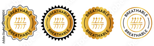 Breathable Badge Seal Icon Set