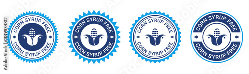 Corn Syrup Free Badge Seal Icon Set