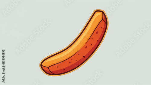 Stylized Sausage Illustration - A Culinary Icon in Cartoon Form.