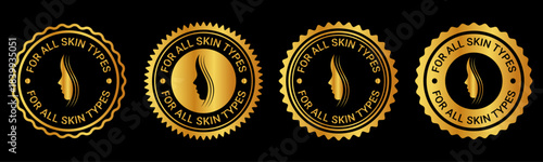 Gold All Skin Type Cosmetic Badge Label Design