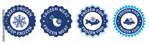 Frozen Food Labels Badges Icons for Packaging