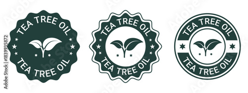 Tea Tree Oil Organic Natural Label Badge Icons