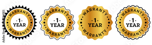 Gold One Year Warranty Seal Badge Set