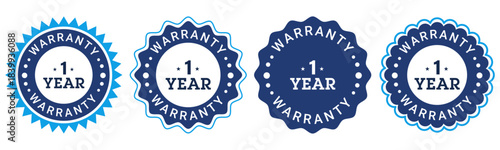Blue One Year Warranty Seal Badge Set