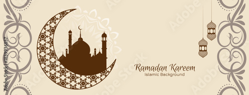 Religious Ramadan Kareem islamic festival banner design