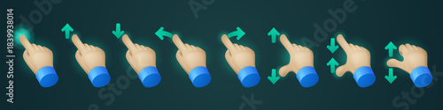 Click on touch screen hand gestures vector icons